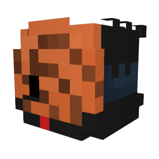Aponunki Minecraft avatar head, 3D render