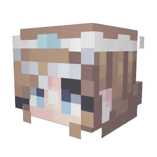 Apoptosi Minecraft avatar head, 3D render