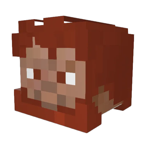 Apostophe Minecraft avatar head, 3D render