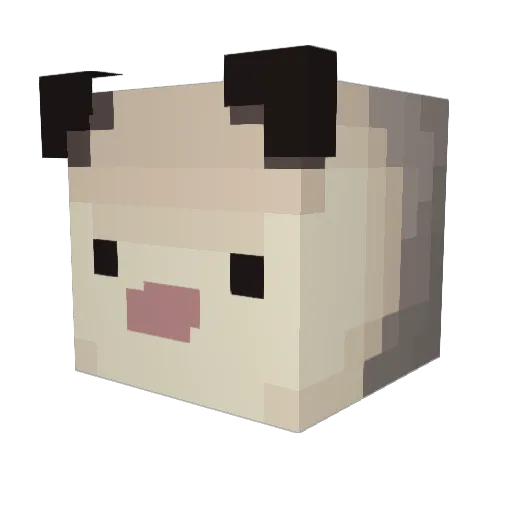 Apoumuu Minecraft avatar head, 3D render