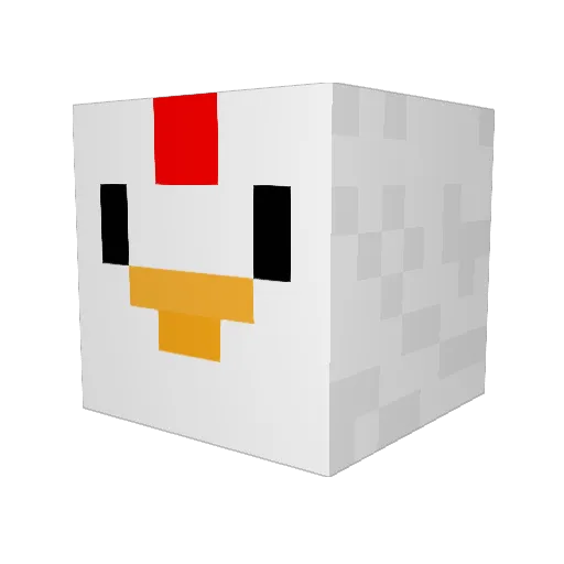 Appeleter Minecraft avatar head, 3D render