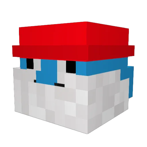 Appelsiininen Minecraft avatar head, 3D render