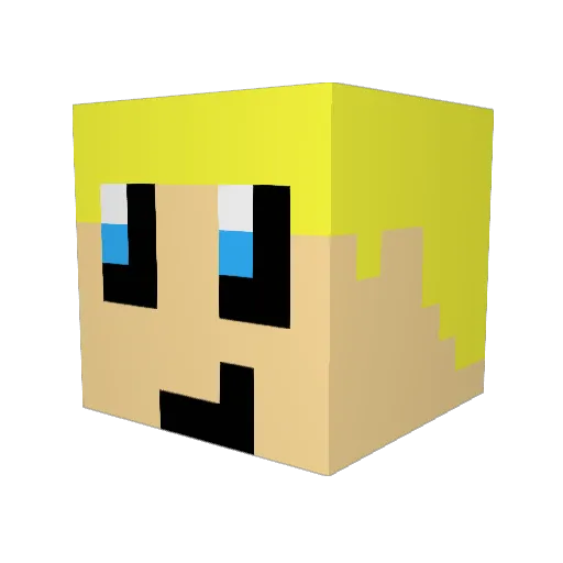 AppleCK Minecraft avatar head, 3D render