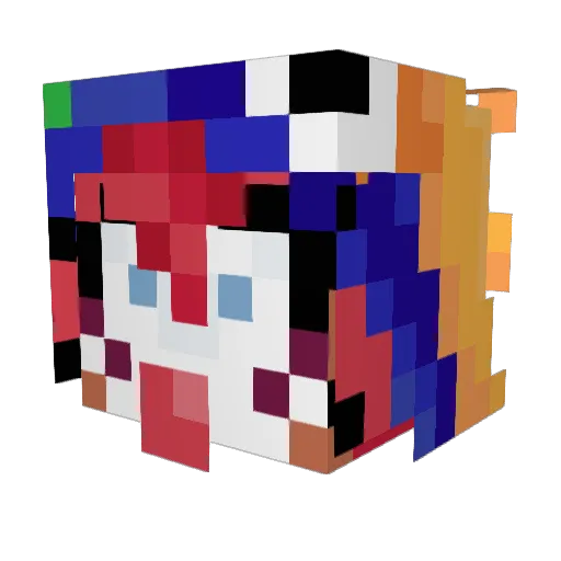 AppleKikukoru Minecraft avatar head, 3D render