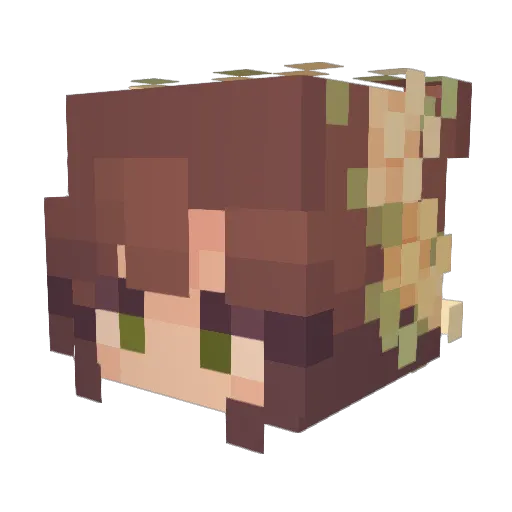 AppleOurse Minecraft avatar head, 3D render