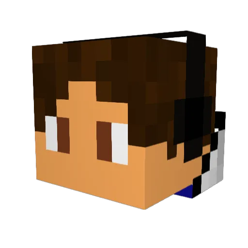 ApplePiYT Minecraft avatar head, 3D render