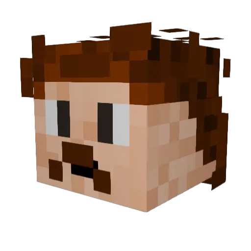 Apple_0 Minecraft avatar head, 3D render