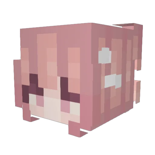 Apple_Bad Minecraft avatar head, 3D render