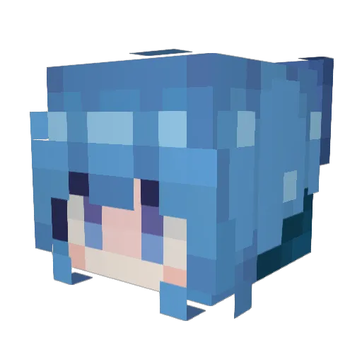 Apple_ID Minecraft avatar head, 3D render