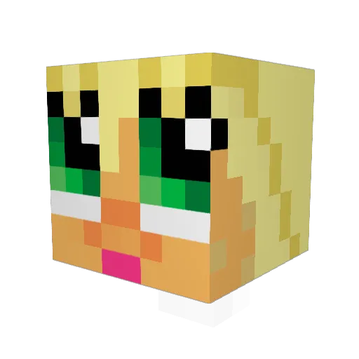 Apple_Jack_ Minecraft avatar head, 3D render