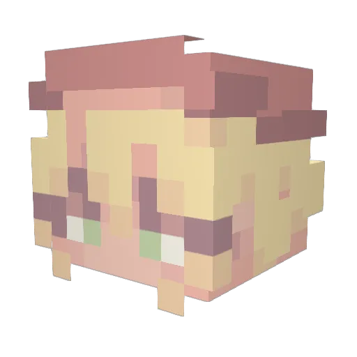 Apple_Jackie Minecraft avatar head, 3D render