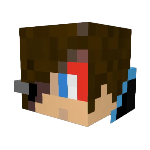 Apple_Snaps Minecraft avatar head, 3D render