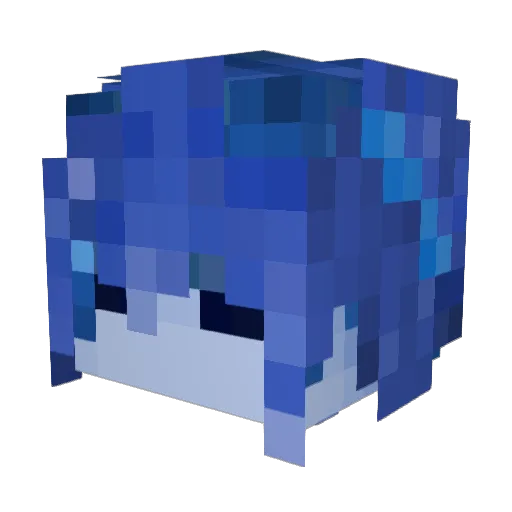 Apple__L Minecraft avatar head, 3D render