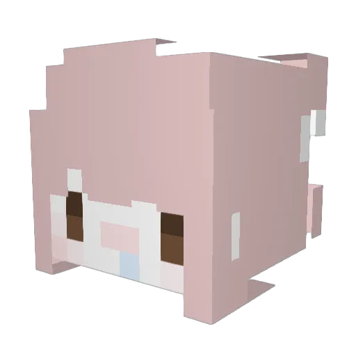 Apple_____ Minecraft avatar head, 3D render