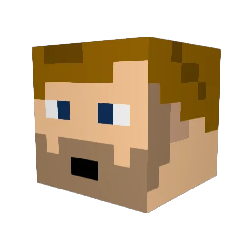 Applepton Minecraft avatar head, 3D render