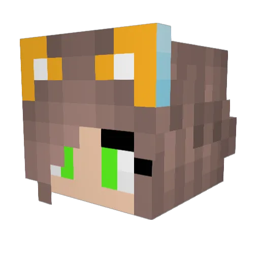 Applespark Minecraft avatar head, 3D render