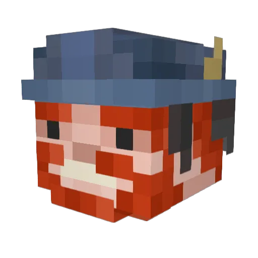 Applesuckle Minecraft avatar head, 3D render