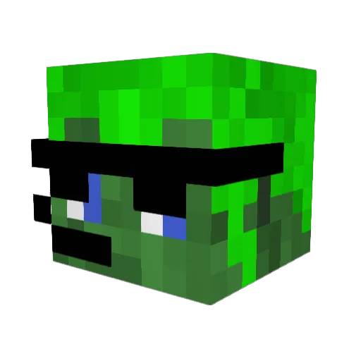 Appletiny Minecraft avatar head, 3D render