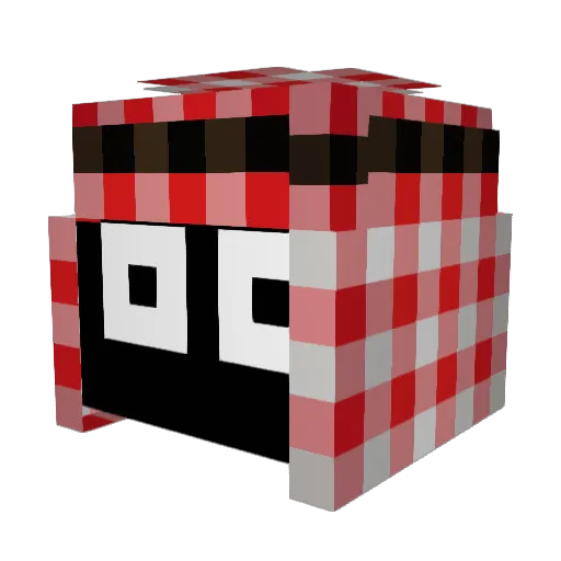 Appoints Minecraft avatar head, 3D render