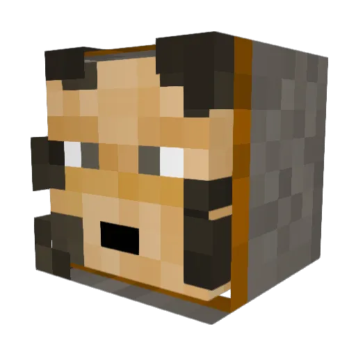 Appoliis Minecraft avatar head, 3D render