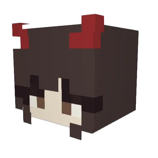 Appollymi Minecraft avatar head, 3D render