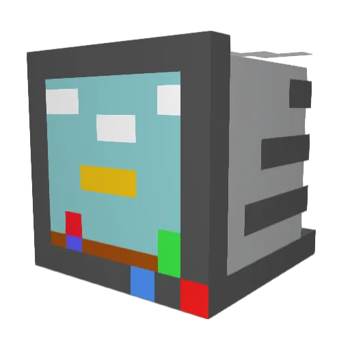 Aprichotto Minecraft avatar head, 3D render