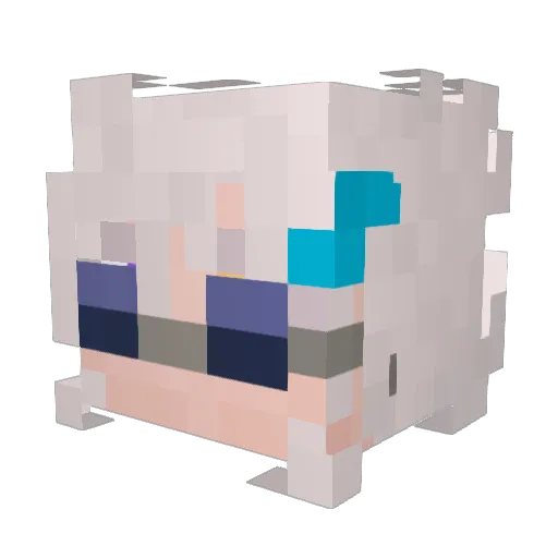 Aprika Minecraft avatar head, 3D render