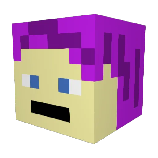 Apronik Minecraft avatar head, 3D render