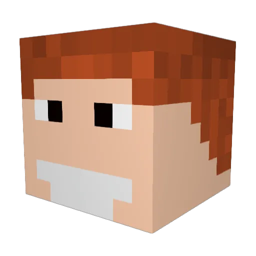 AptRzok Minecraft avatar head, 3D render
