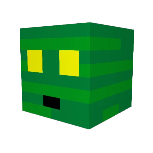 Apubo Minecraft avatar head, 3D render