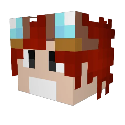 Apuhzeetus Minecraft avatar head, 3D render