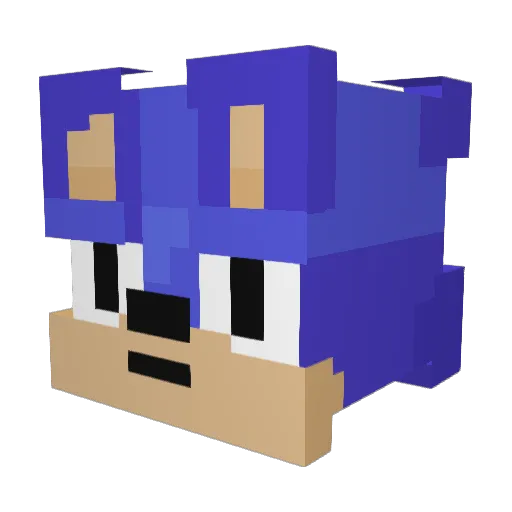 Apvanced Minecraft avatar head, 3D render