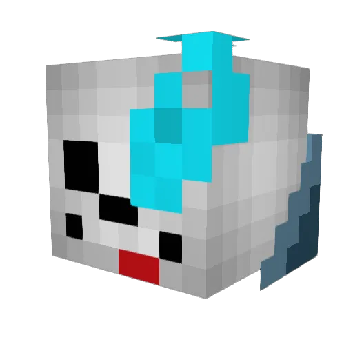Apwe Minecraft avatar head, 3D render