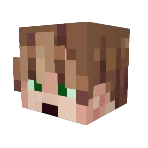 Apxri Minecraft avatar head, 3D render