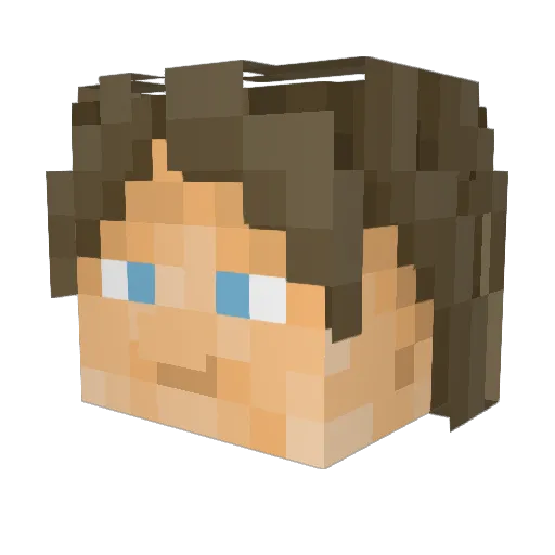 Apyluva Minecraft avatar head, 3D render