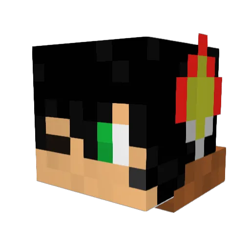 Apzaras Minecraft avatar head, 3D render
