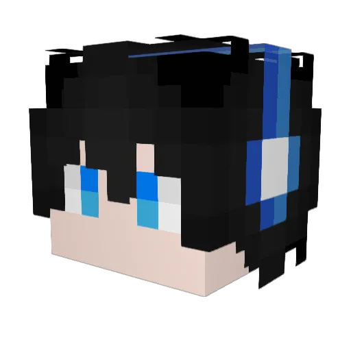 Aq1_ Minecraft avatar head, 3D render