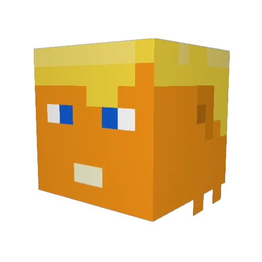 AqMan7 Minecraft avatar head, 3D render