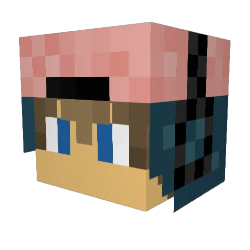 Aqazie Minecraft avatar head, 3D render