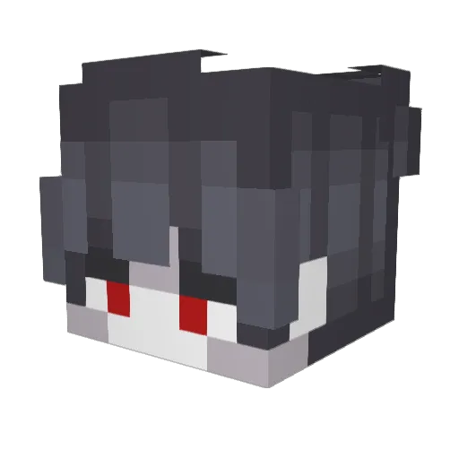 Aqimoo_ Minecraft avatar head, 3D render