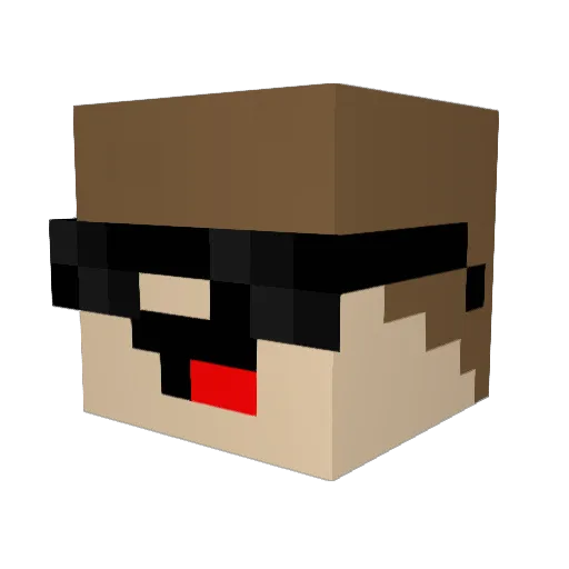 Aqotics_II Minecraft avatar head, 3D render