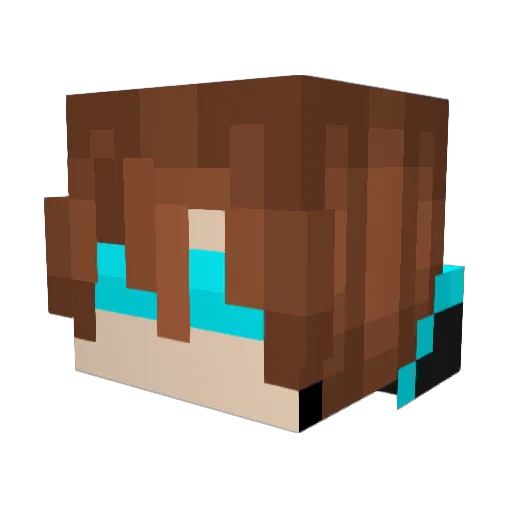 Aqu4eous Minecraft avatar head, 3D render