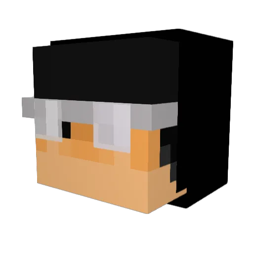 Aqua2Beuh Minecraft avatar head, 3D render