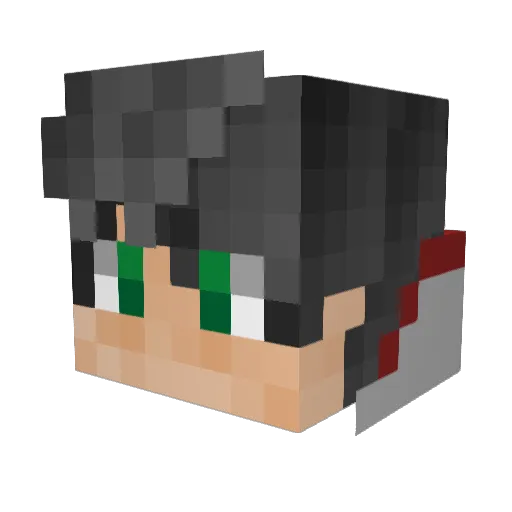 AquaAC11 Minecraft avatar head, 3D render