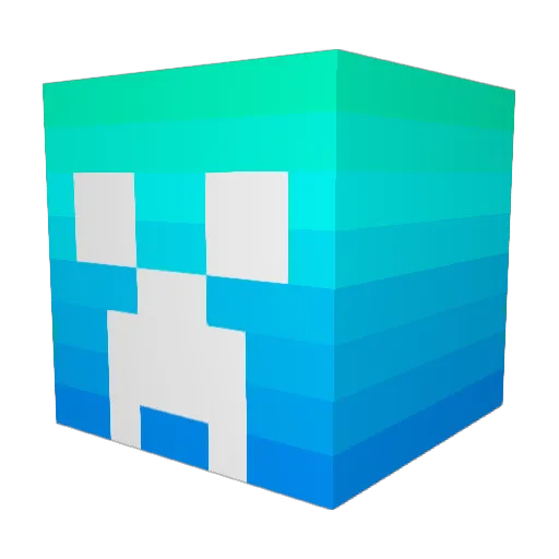 AquaBUBBLE07 Minecraft avatar head, 3D render