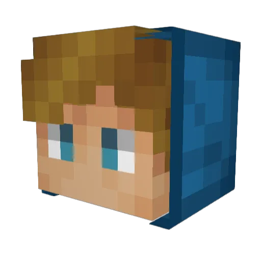 AquaBoy_00 Minecraft avatar head, 3D render