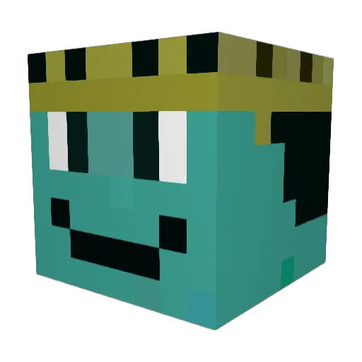 AquaBoyy Minecraft avatar head, 3D render