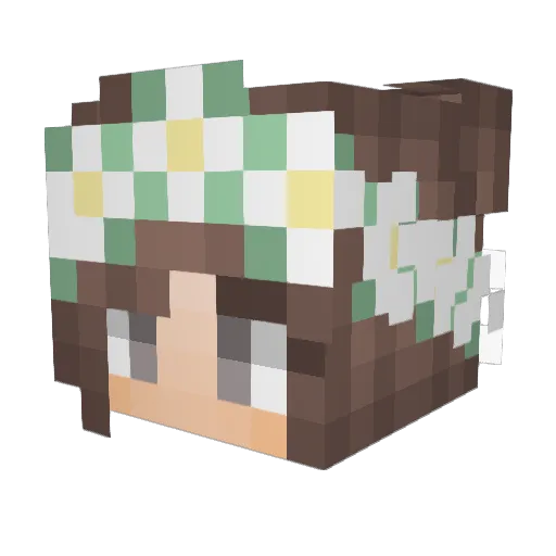 AquaCat7 Minecraft avatar head, 3D render