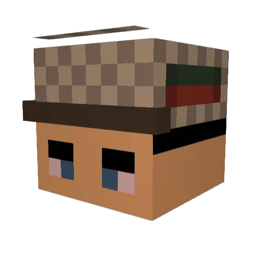 AquaDior Minecraft avatar head, 3D render