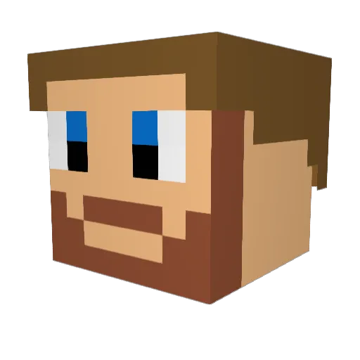 AquaHuski Minecraft avatar head, 3D render